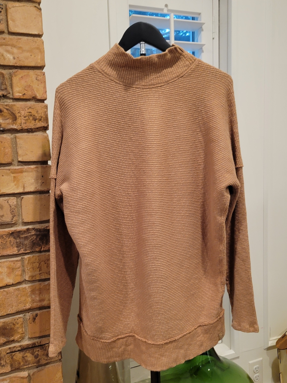 We The Free Ribbed Mock Neck Sweater in Camel